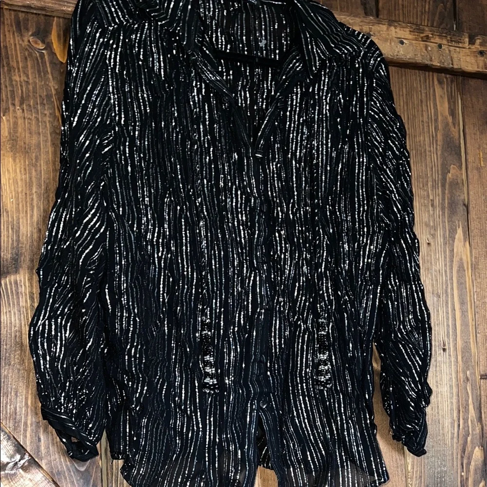 Zara Black and White Striped Top - Picture 6 of 8